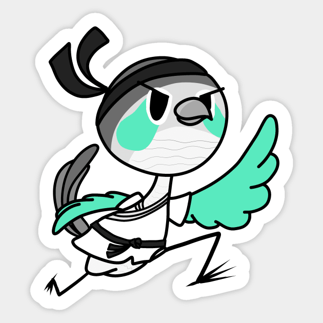 Ari The Ninja Bird Sticker by Jamtastic